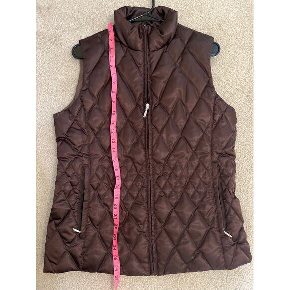 Lands End Women's Goose Down Chocolate Brown Quilted Puffer Vest Size Medium - Picture 6 of 6